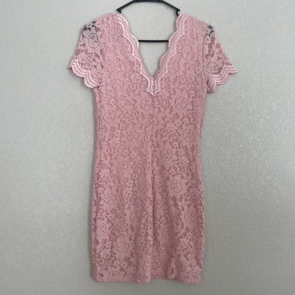 Urban kimchi blue bodycon pink floral dress v neck - Picture 2 of 4